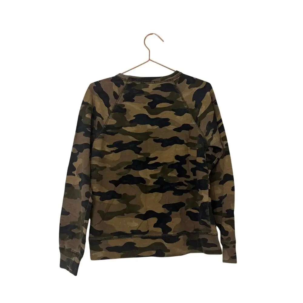 J. Crew Olive & Black Camo Pullover